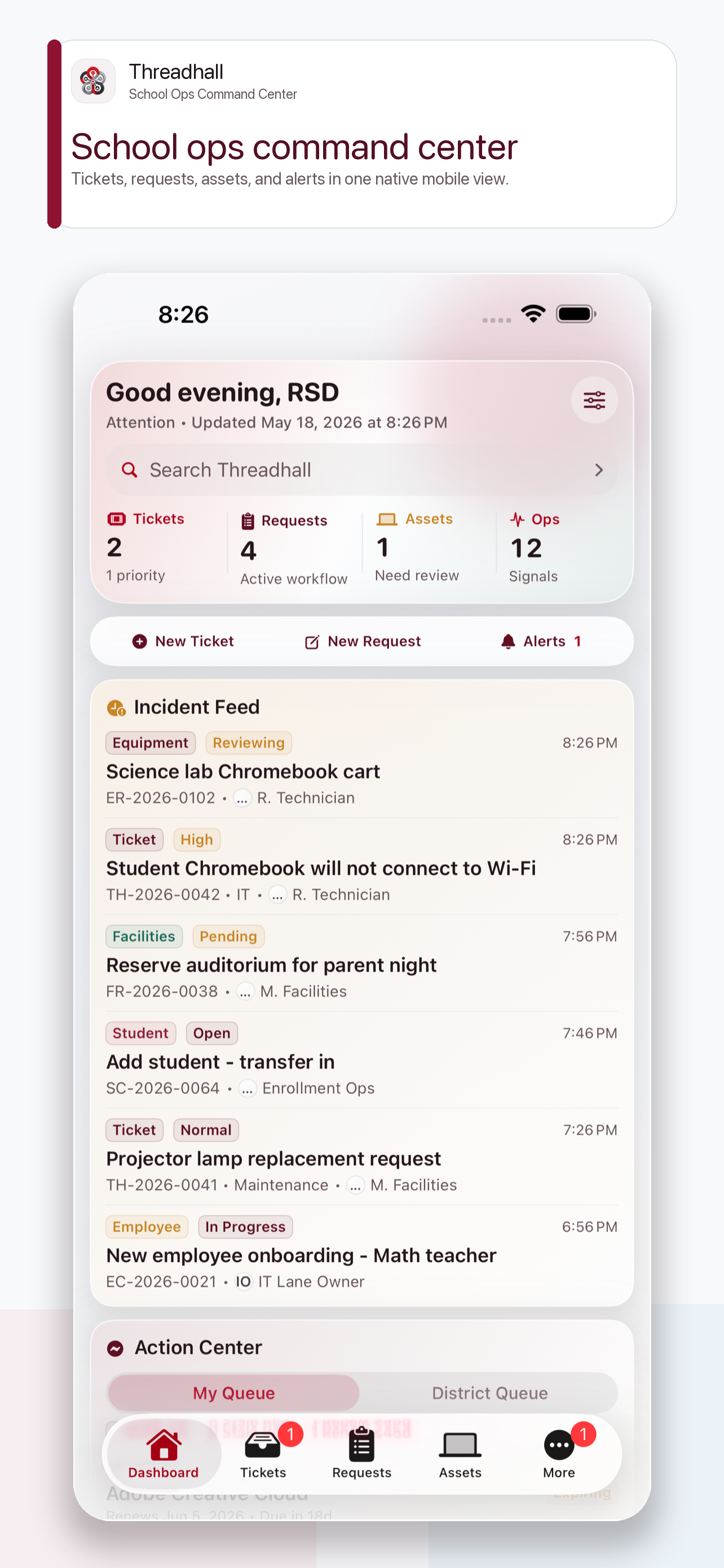 iPhone dashboard