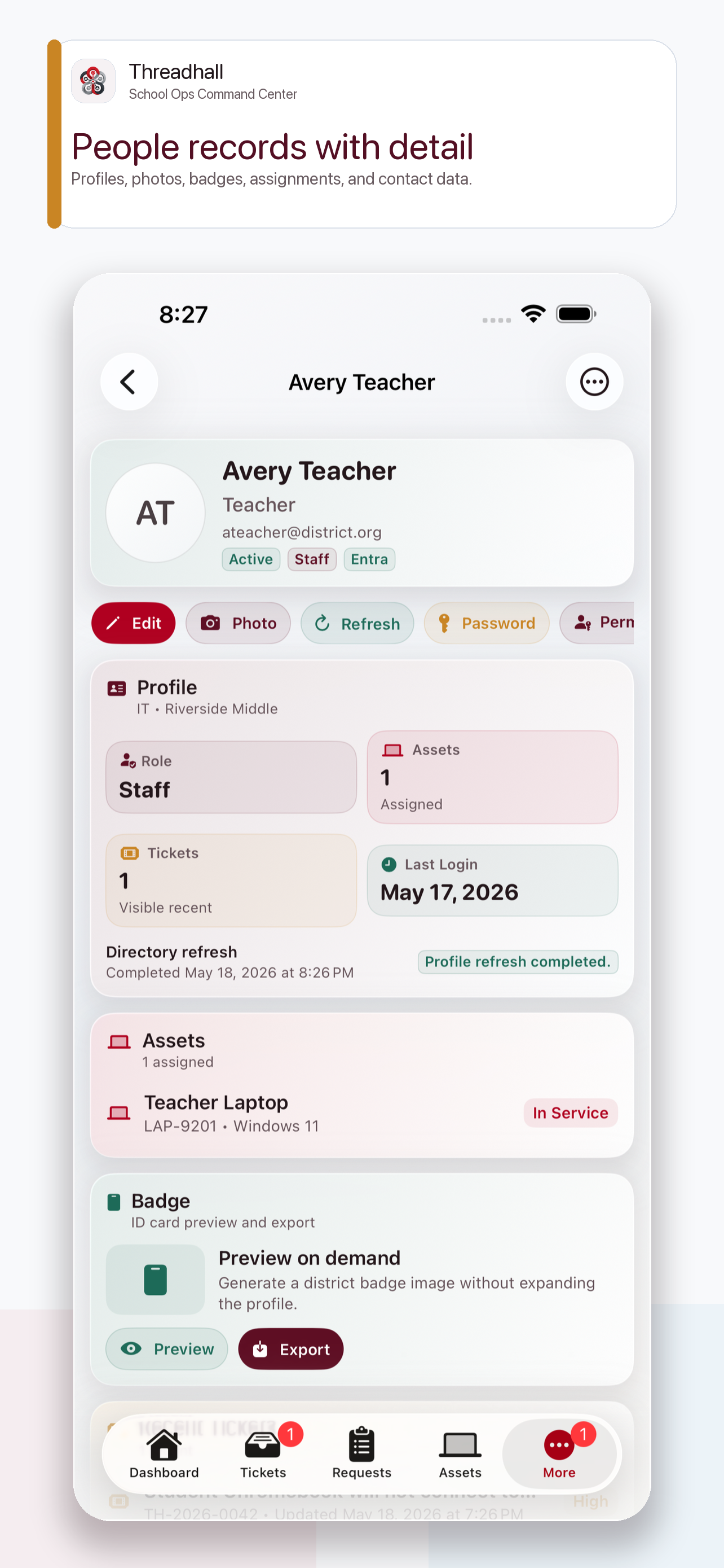 iPhone person profile
