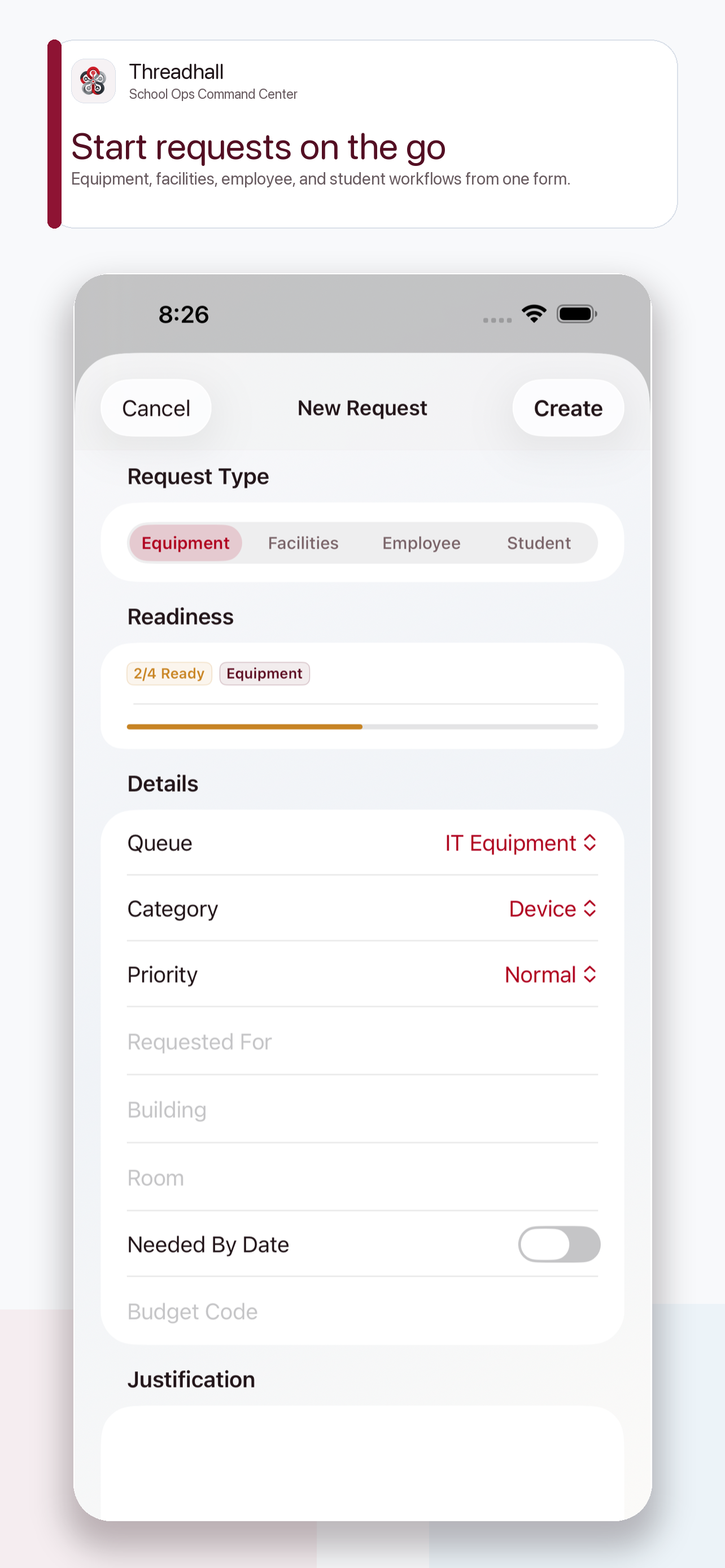 iPhone request intake