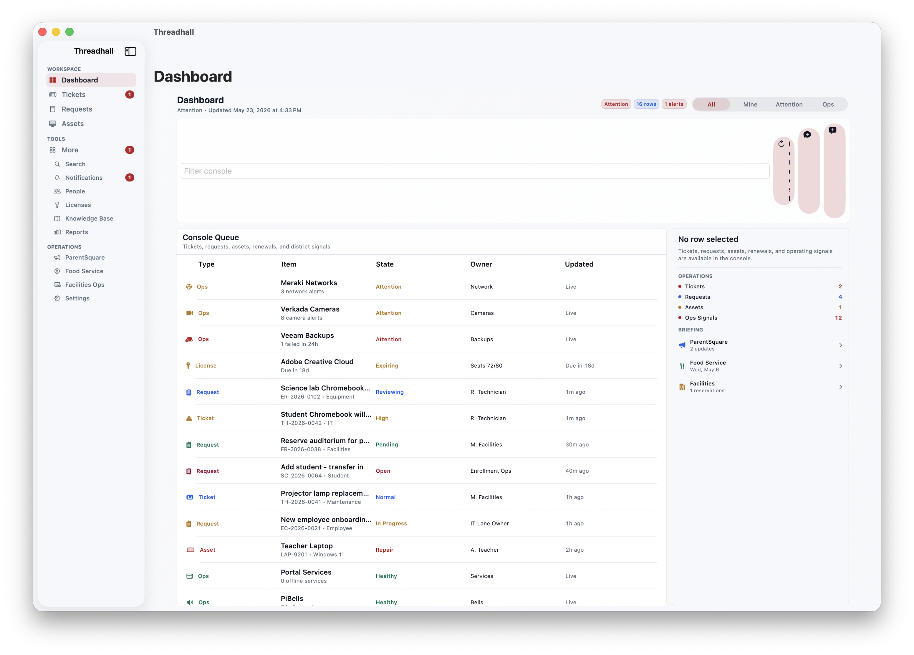 Mac dashboard