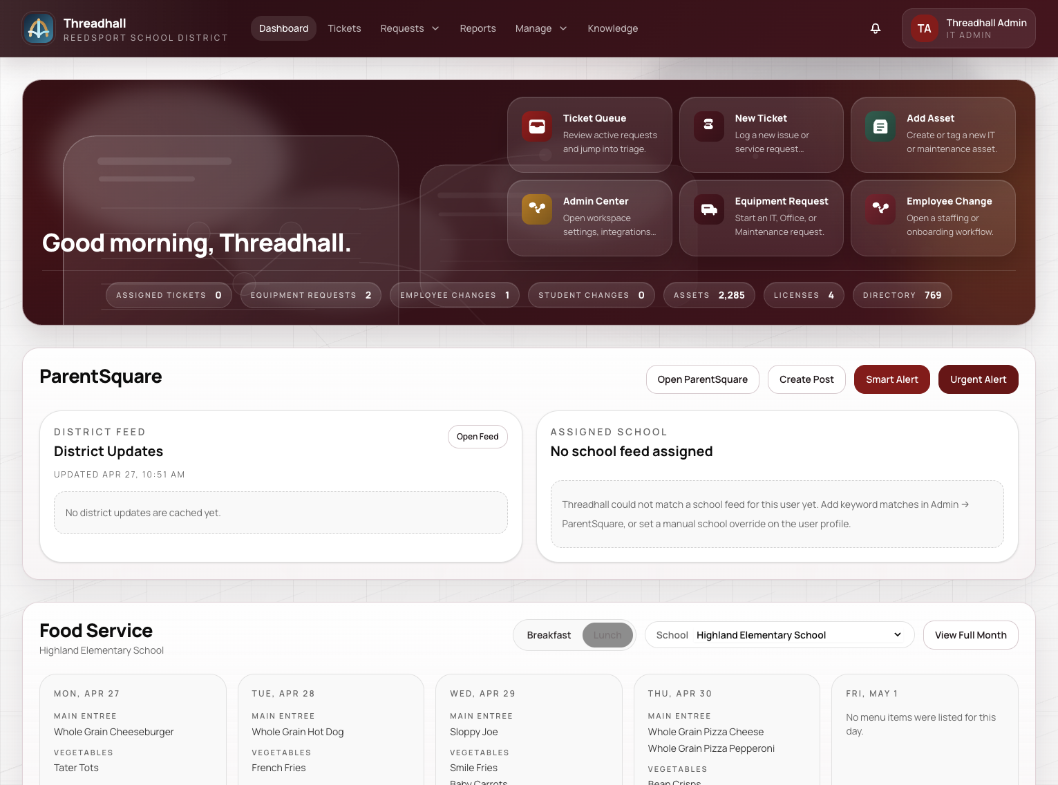 Unified operations dashboard